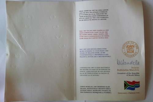 1 x Hand Signed and auto-pen signed Framed Photo of Nelson Mandela