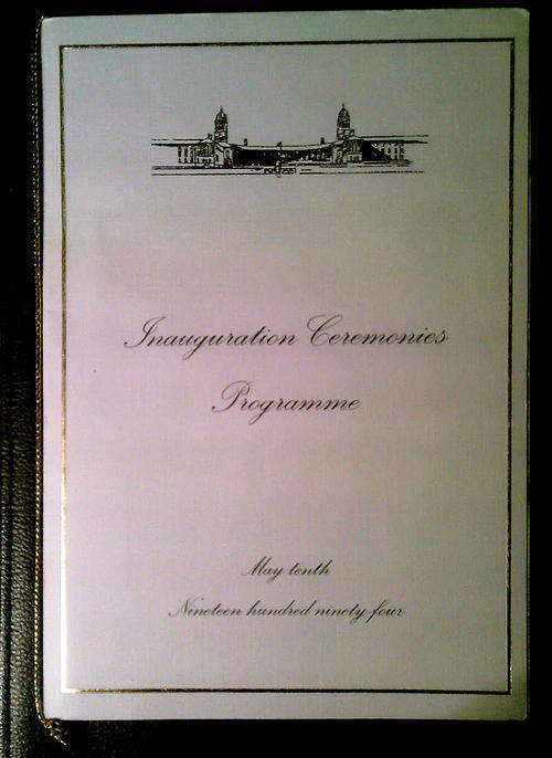 VIP Inauguration Programme Hand signed by Former President F.W. de Klerk