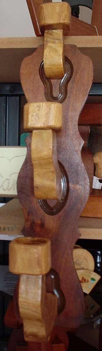 Three Tier Wooden Candle Holder - Handmade Umboya and Balau Wood