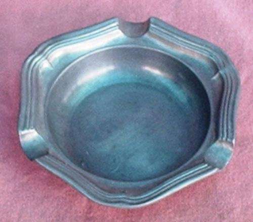 Dutch Pewter Ashtray - Estimate 1940s - Stamped with an angel inside a dotted circle touchmark
