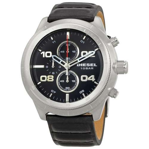 Diesel Padlock Black Dial Men's Chronograph Watch