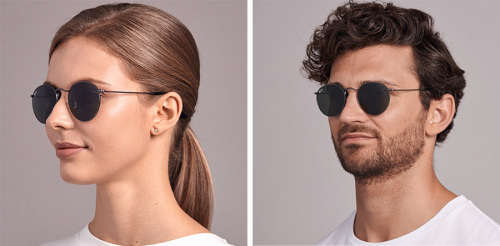 RAY BAN ROUND BLACK METAL UNISEX SUNGLASSES RB3447