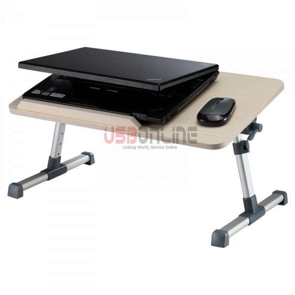 ERGONOMIC LAPTOP WOODEN TOP DESK(WITH COOLOING FAN)