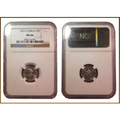 Crazy R1 Start 1963 rare 2.5 cents ms66 NGC graded  beauty of a coin!! Second highest grade!!