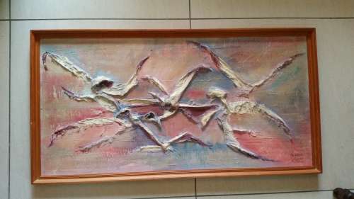 STUNNING ABSTRACT OIL ON BOARD