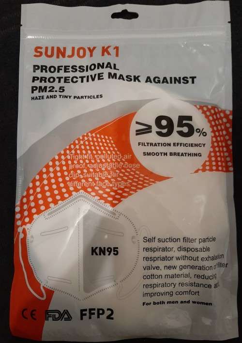 Original High Quality KN95 PM2.5 FFP2 Face Mask / Respirator - Ear Hook Type (10 Pack)