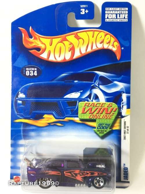 Hot Wheels-Jaded-2002 First Editions #22-Purple-Long Card-