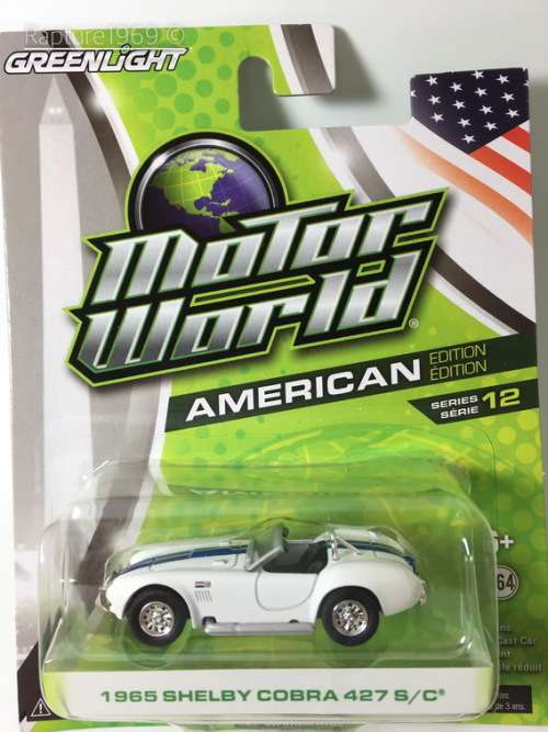 Greenlight-1965 Shelby Cobra 427 -Greenlight Motor World-White-Long Card-