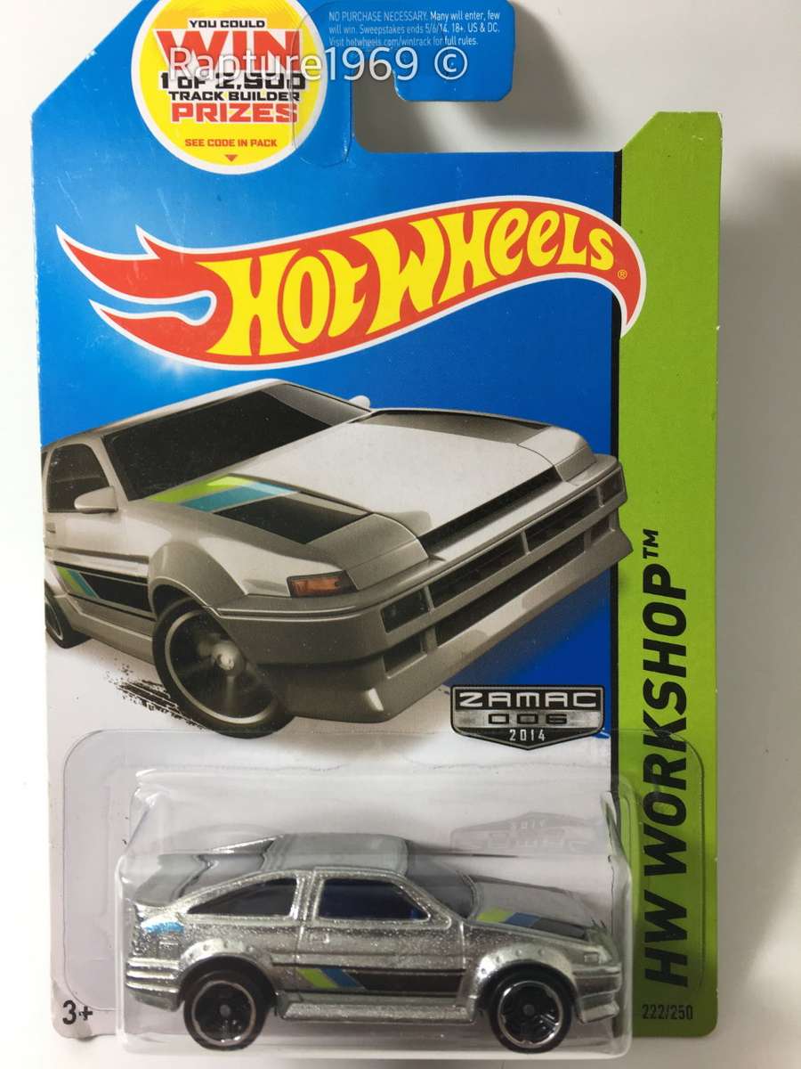 Hot Wheels-Toyota AE-86 Corolla -2014 Hot Wheels HW Workshop Then and Now -Zamac-Long Card