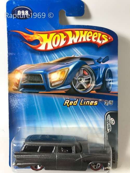 Hot Wheels-8 Crate-2005 Redline Series #3 -Grey-Long Card-