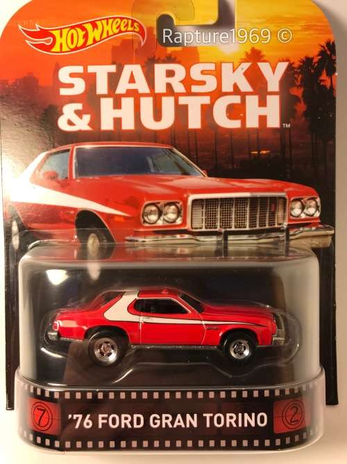 Hot Wheels 76 Ford Gran Torino 2015 Entertainment Series Starsky and Hutch Red Long Card