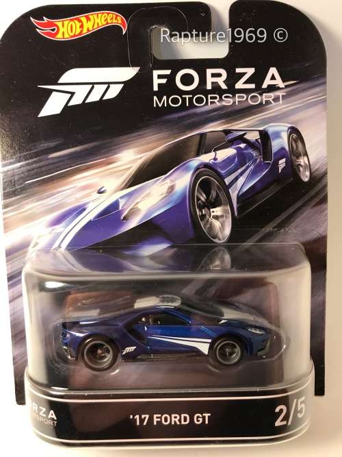 Hot Wheels-17 Ford GT-2016 HW Entertainment Forza-Blue-Long Card
