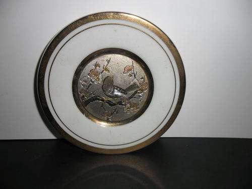The Art Of Chokin  10 Cm Diameter  Collectable 24 kt Gold Edged Plate
