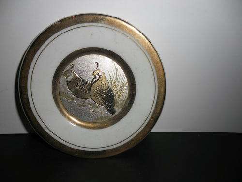 The Art Of Chokin  10 Cm Diameter  Collectable 24 kt Gold Edged Plate
