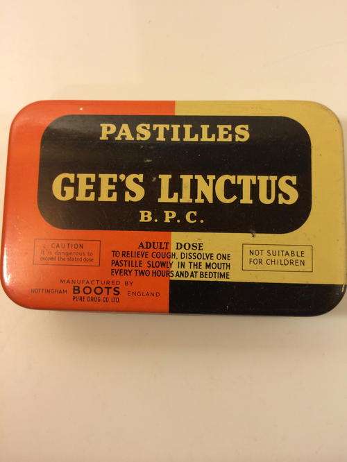 Gee's Linctus Pastilles Tin - See pictures for condition