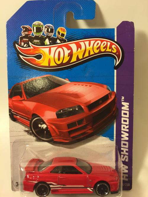 Hot Wheels - Red - Nissan Skyline GT-R (R34) - 2013 HW Showroom Asphalt Assault