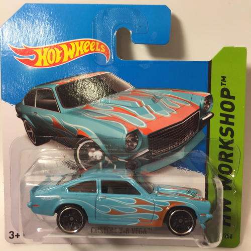 Hot Wheels - Custom V-8 Vega  - 2014 Hot Wheels HW Workshop Heat Fleet  - Blue - Carded
