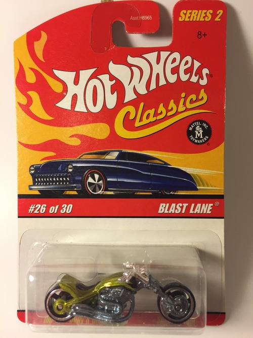 Hot Wheels - Blast Lane - 2006 Hot Wheels Classics #26 - Yellow - Long Card