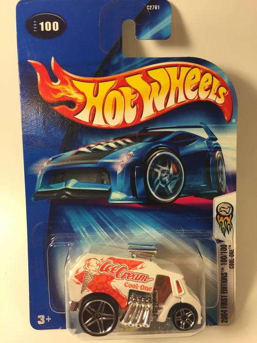 Hot Wheels - Cool One - 2004 First Editions #100  - White - Long Card