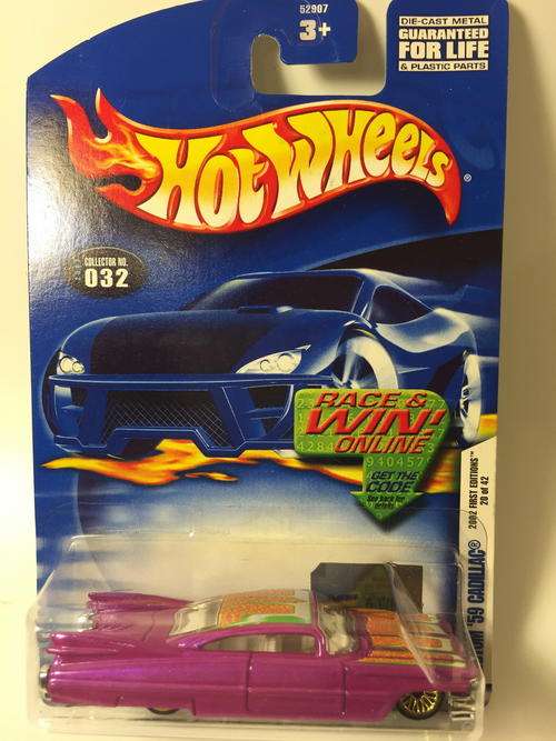 Hot Wheels - Custom '59 Cadillac  - 2002 First Editions #20  - Purple - Long Card