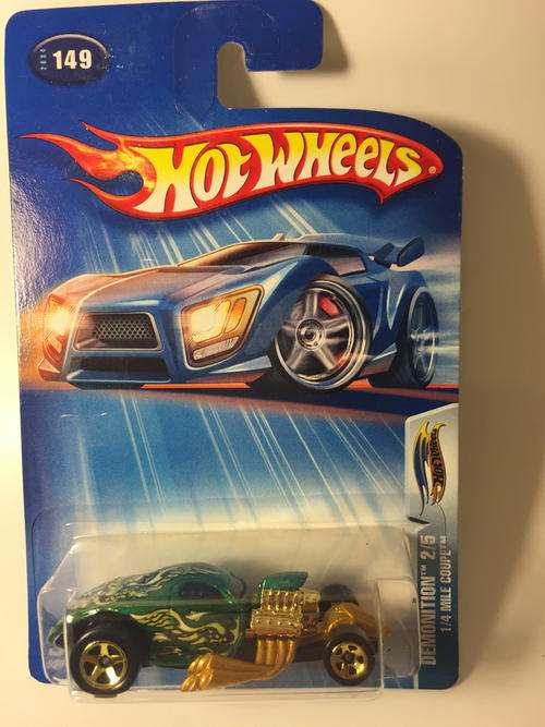 Hot Wheels - 1/4 Mile Coupe  - 2004 Demonition Series #2  - Green - Long Card