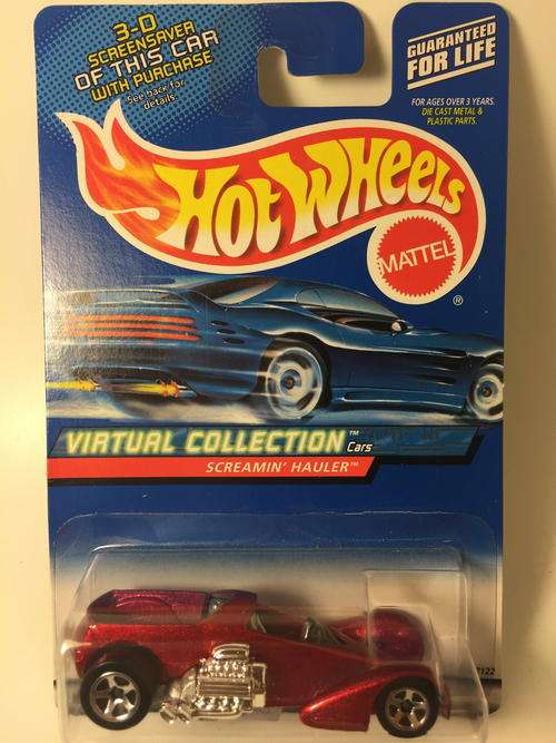 Hot Wheels - Screamin' Hauler  - 2000 Virtual Collection Code=HAULINA  - Red - Long Card