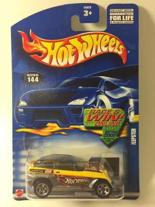 Hot Wheels - Jeepster - 2002 Hot Wheels #144 - Silver - Long Card