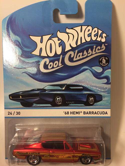 Hot Wheels - 68 HEMI Barracuda  - 2013 Hot Wheels Cool Classics 24/30  - Red - Long Card