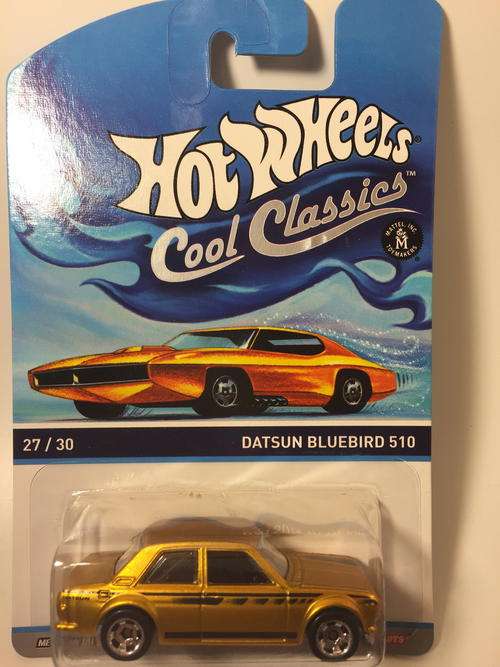 Hot Wheels - Datsun Bluebird 510 - 2014 Hot Wheels Cool Classics 27/30  - Gold - Long Card