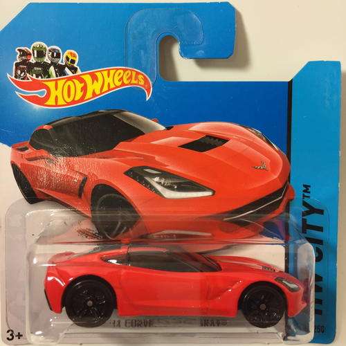 Hot Wheels - 14 Corvette Stingray - 2014 Hot Wheels HW Workshop Then and Now - Red - Carded