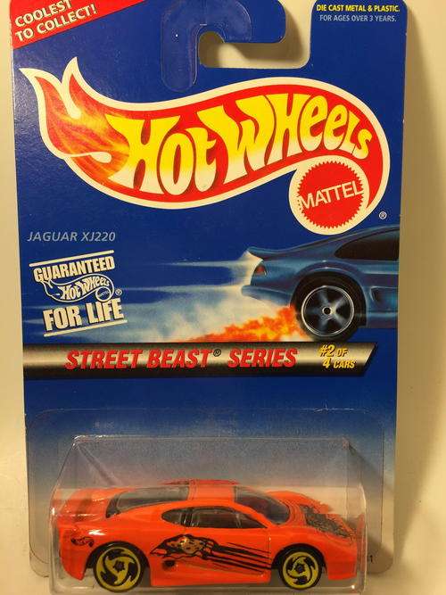 Hot Wheels - Jaguar XJ220 - 1997 Street Beast Series #2 - Orange - Long Card