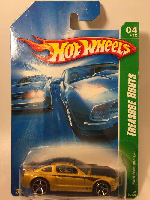 Hot Wheels - Ford Mustang GT - 2008 Treasure Hunts #04 - Gold - Long Card