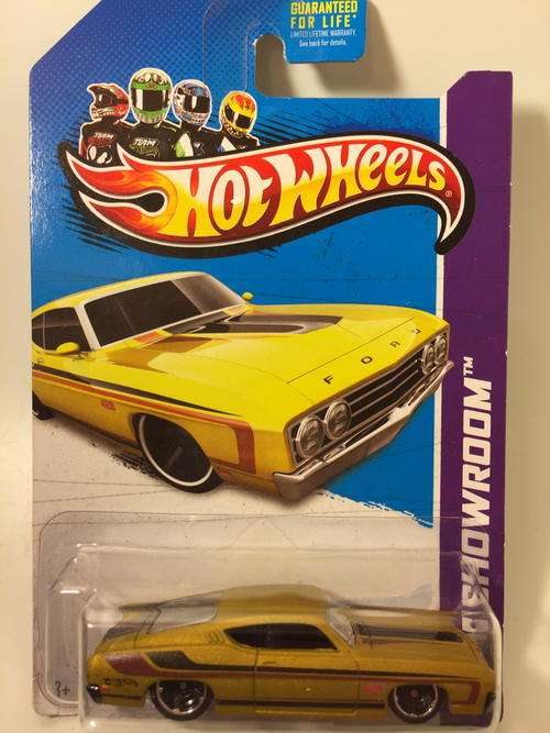 Hot Wheels - 69 Ford Torino Talladega - 2013 Hot Wheels HW Showroom - Gold - Long Card