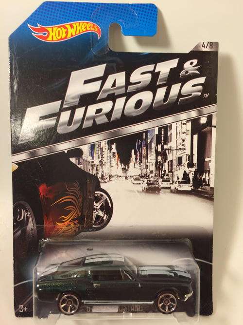 Hot Wheels - 67 Ford Mustang - 2013 Fast & Furious Five - Green - Long Card