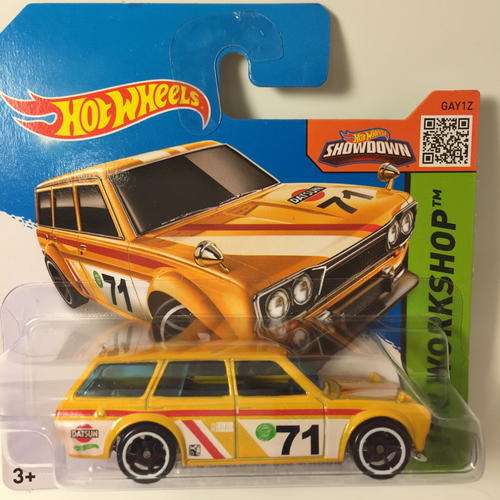 HW - 71 Datsun Bluebird 510 Wagon - 2015 Hot Wheels HW Workshop Night Burnerz  - Orange - Carded