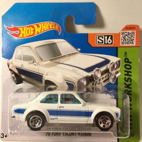 Hot Wheels - 70 Ford Escort RS1600 - 2015 Hot Wheels HW Workshop HW Garage - White - Carded