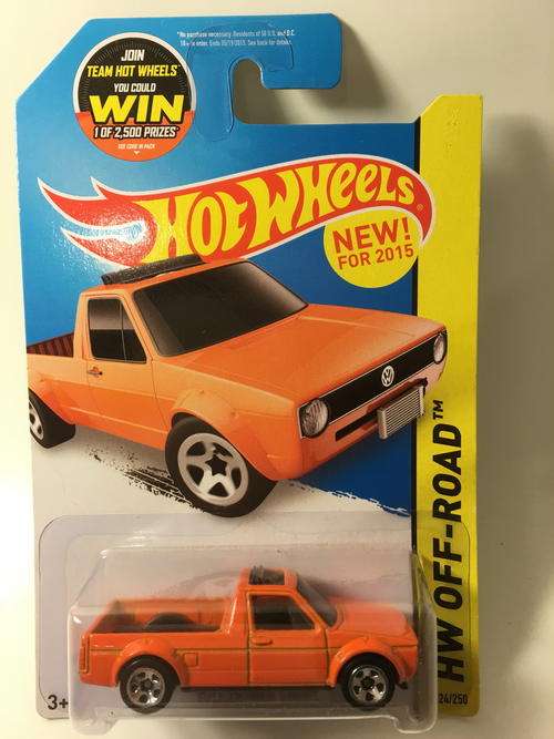 Hot Wheels - Volkswagen Caddy - 2015 Hot Wheels HW Off-Road HW Hot Trucks - Orange - Long Card