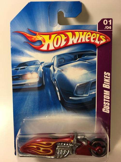 Hot Wheels - Pit Cruiser - 2008 Team: Custom Bikes #01  - Red - Long Card
