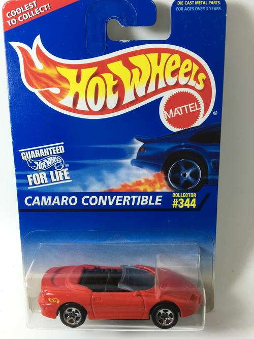 Hot Wheels - Camaro Convertible  - 1995 Model Series #8  - Red - Long Card -