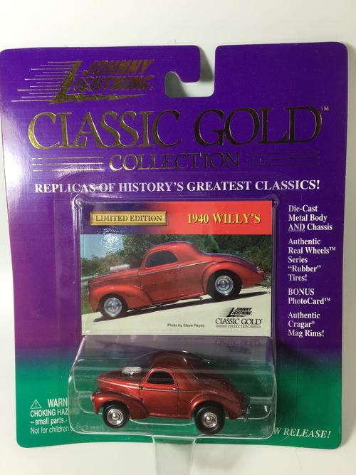JL-1940  Willys-Johnny Lightning - Classic Gold Collection-Red-Blister Pack-