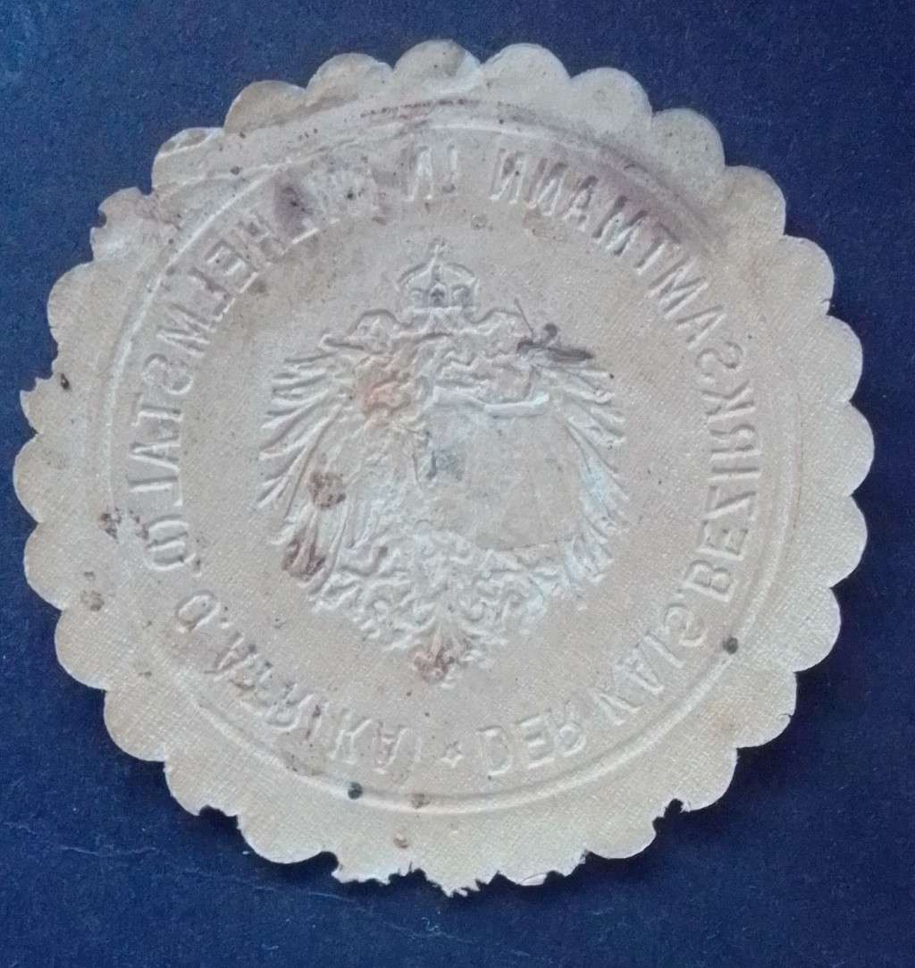 German colony east Africa seal red and cream in good condition.