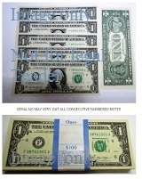 1 pack Uncirculated US 1 dollar bills - pack of 100