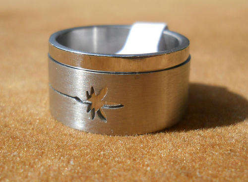 LEAF STAINLESS STEEL SPINNER RING 17mm