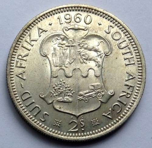 SA Union 2 Shilling 1960 AU-UNC good Grade, Judge the Condition Yourself!!