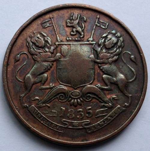 India1835 Half Anna  good Coin rare in this condition, Judge Yourself!!