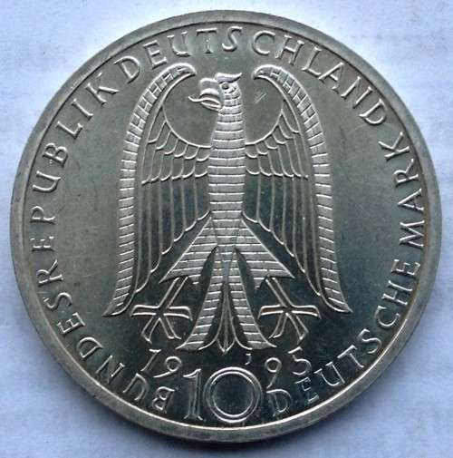 Germany 10 DM 1995 Commemorative Silver Coin UNC