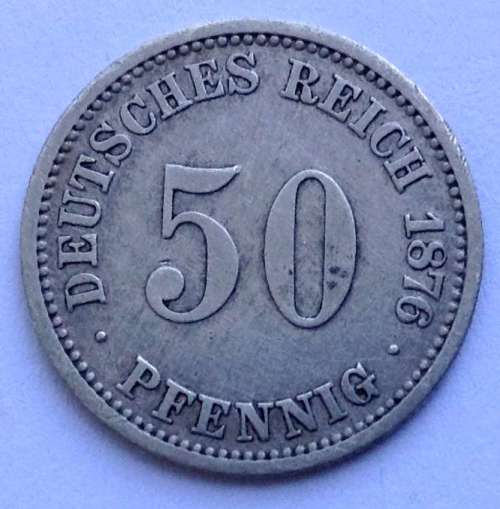 Germany Empire 50 Pfennig 1876 A Berlin Scarce Deutsches Reich