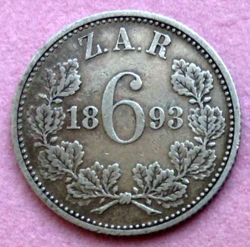 1893 ZAR 6 Pence Silver, condition !!!