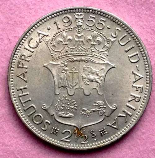 1955 Good Grade 2 ½  Shillings, SA Union