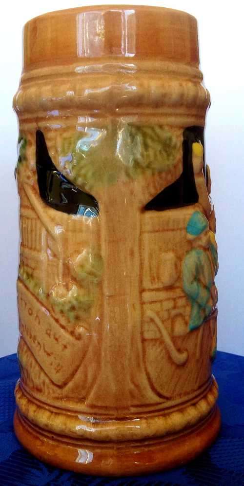 Large Brown Ceramic Stoneware Tankard